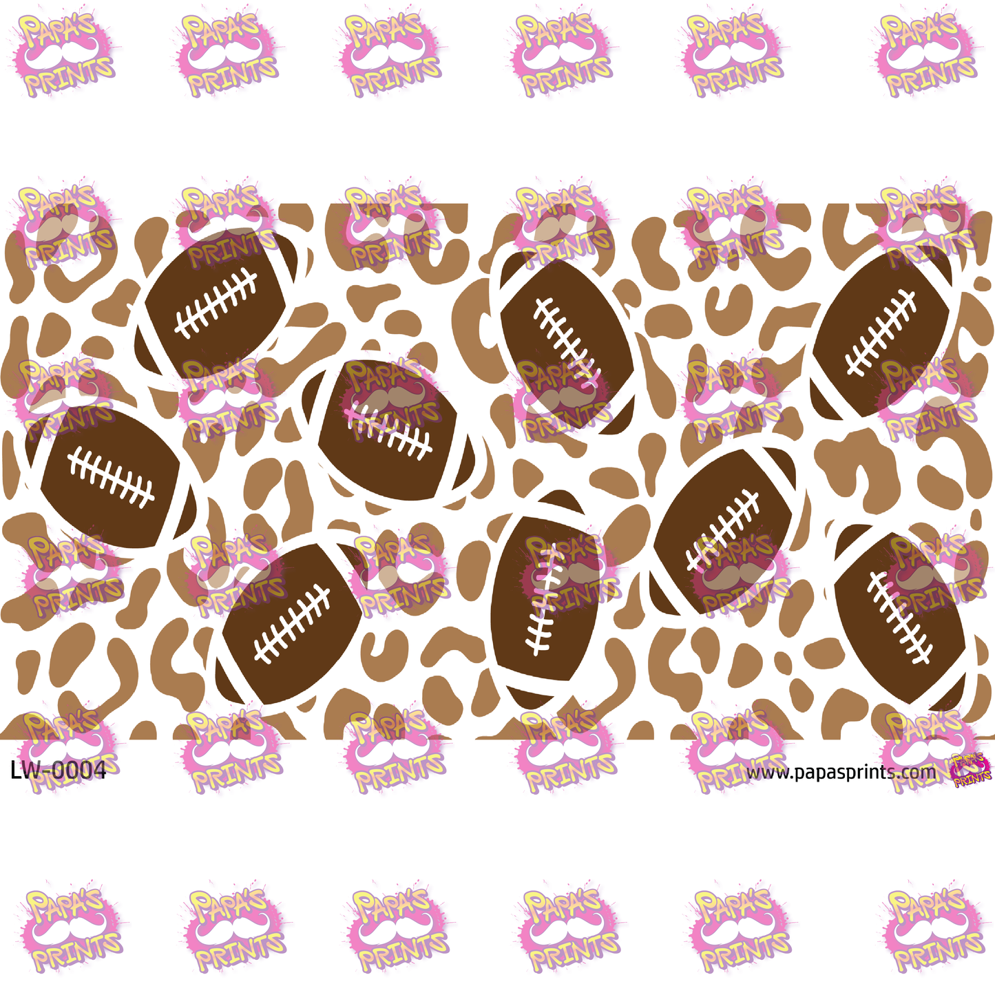 Leopard Football UV Glass Wrap