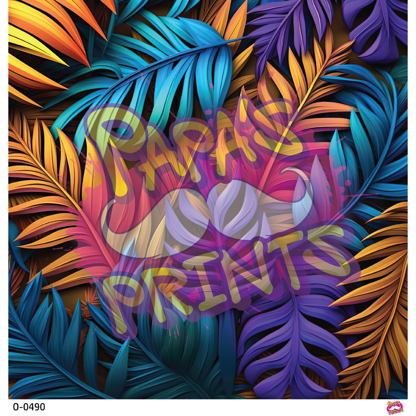 Bright Tropical Ferns 3D Vinyl