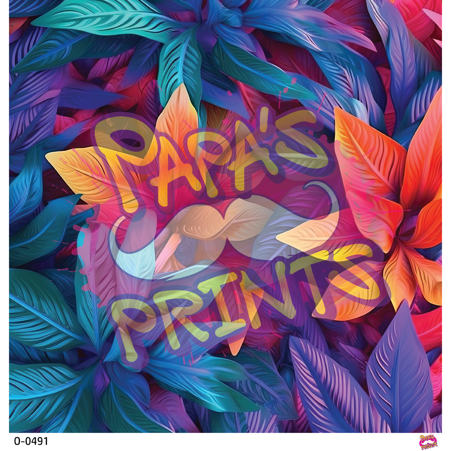 Bright Tropical Leaves 3D Vinyl