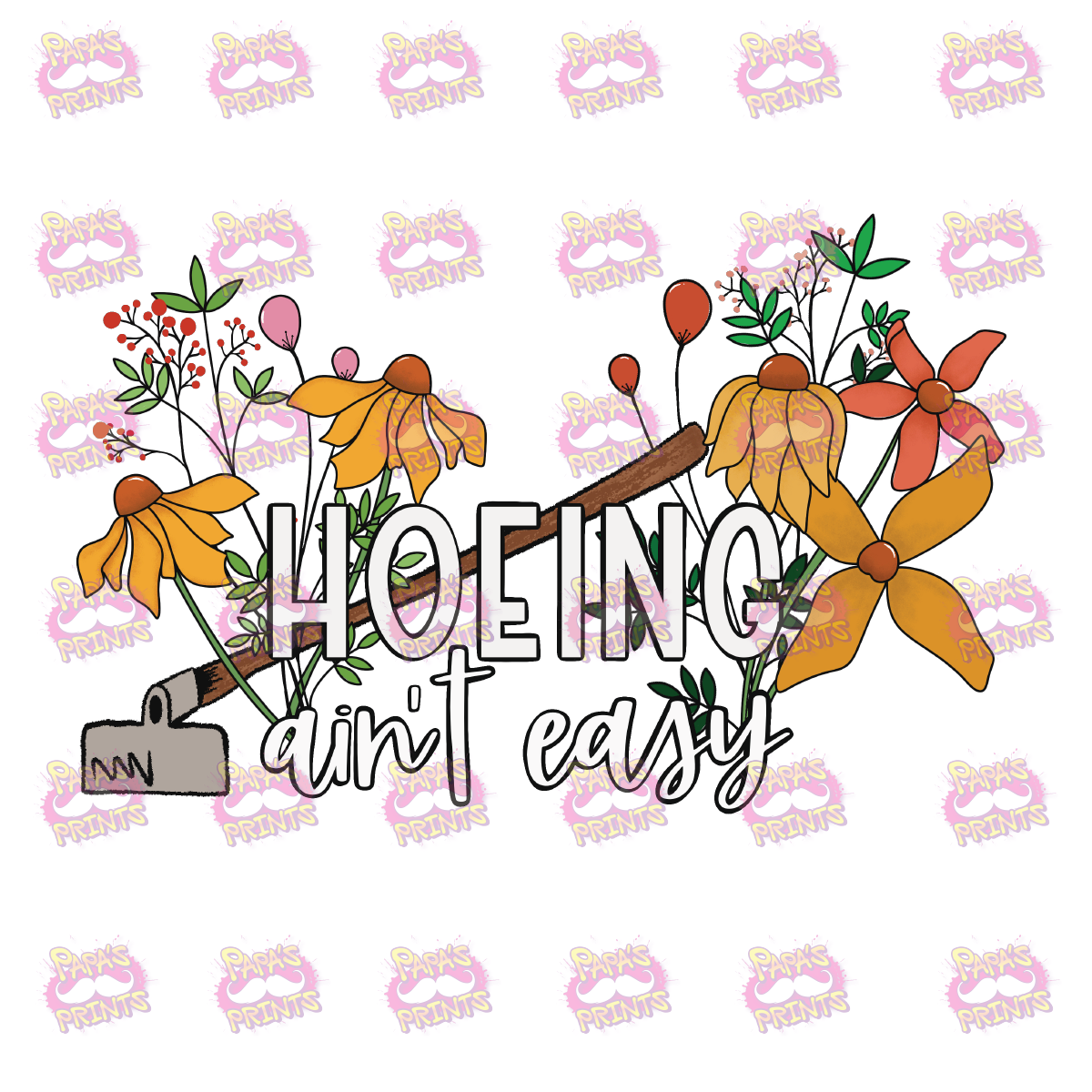 Hoeing 'Aint Easy Damn Good Decal