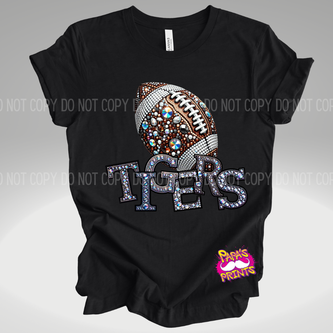 Tigers Football Bling DTF