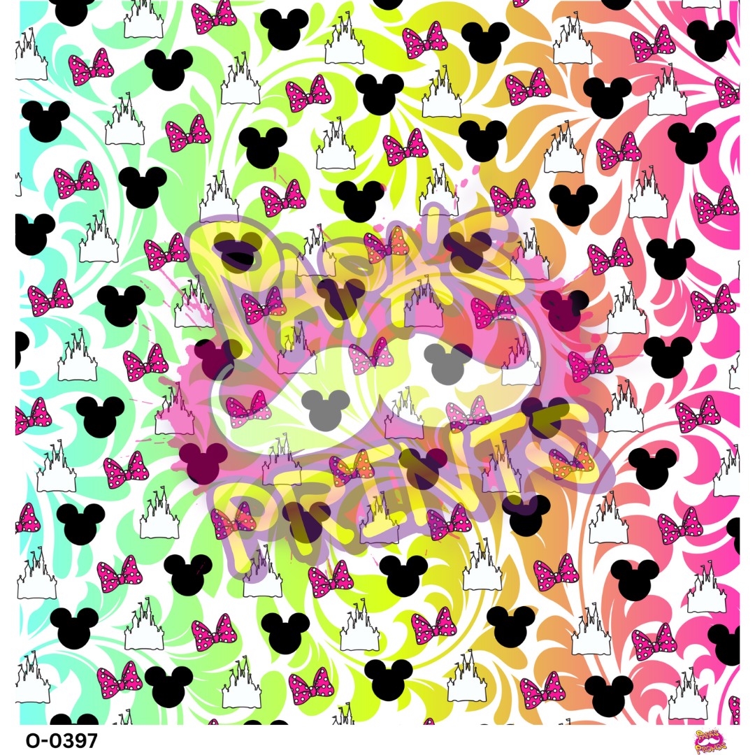 Mouse and Bows Paisley Vinyl