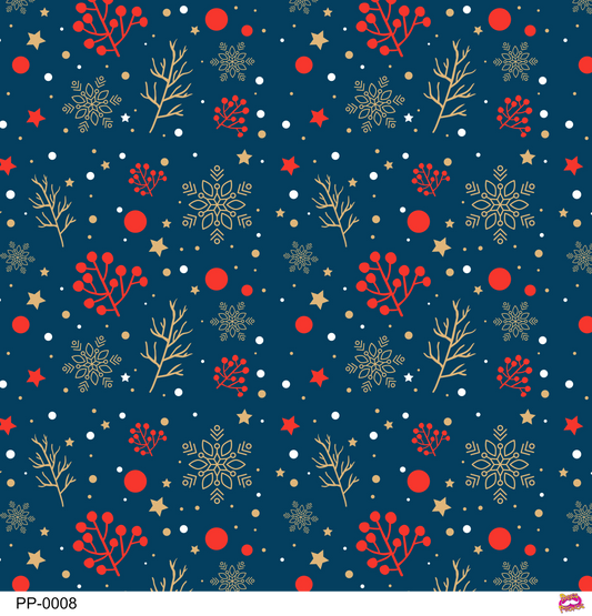 Red, Gold and Blue Winter Opaque Vinyl