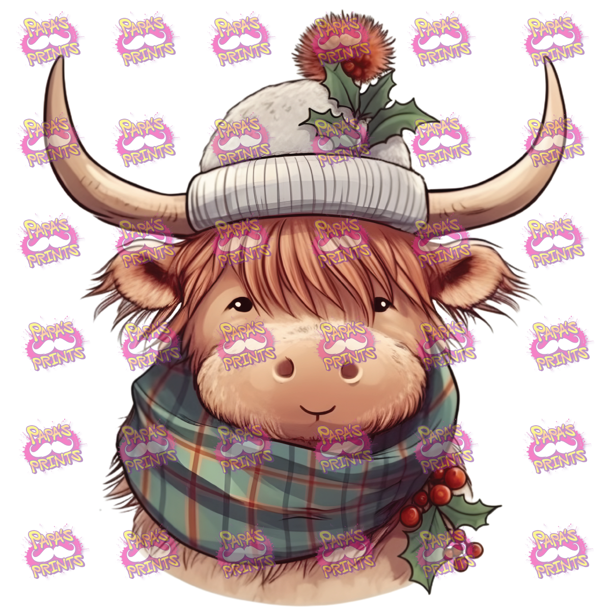 Winter Highland Cow Damn Good Decal