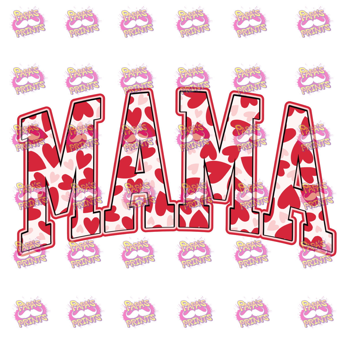 Mama University Valentines Hearts Damn Good Decal