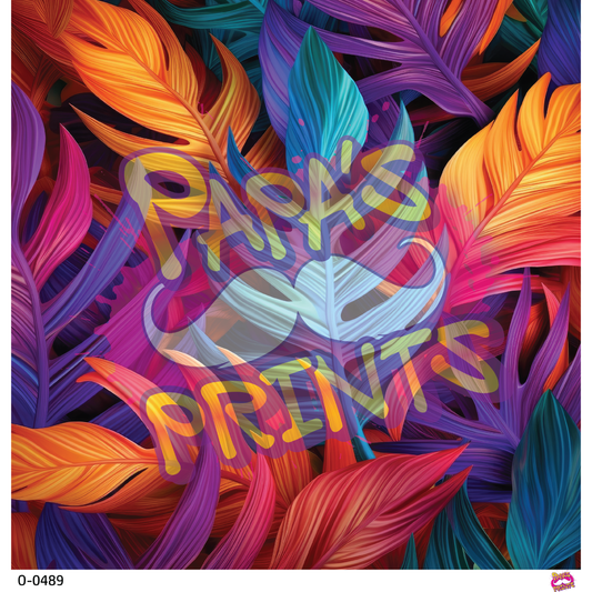 Bright Tropical Feathers 3D Vinyl