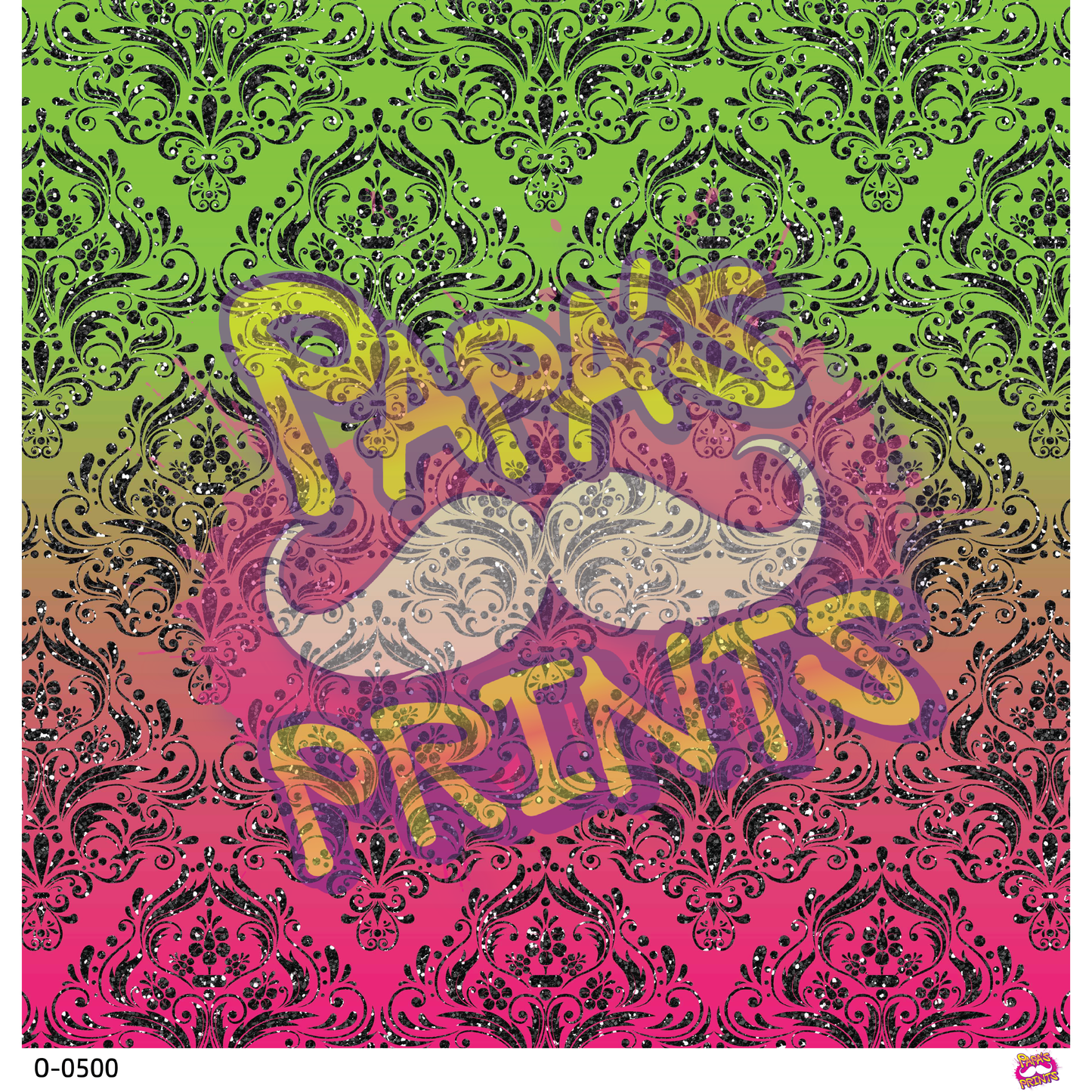 Green and Pink Paisley Vinyl