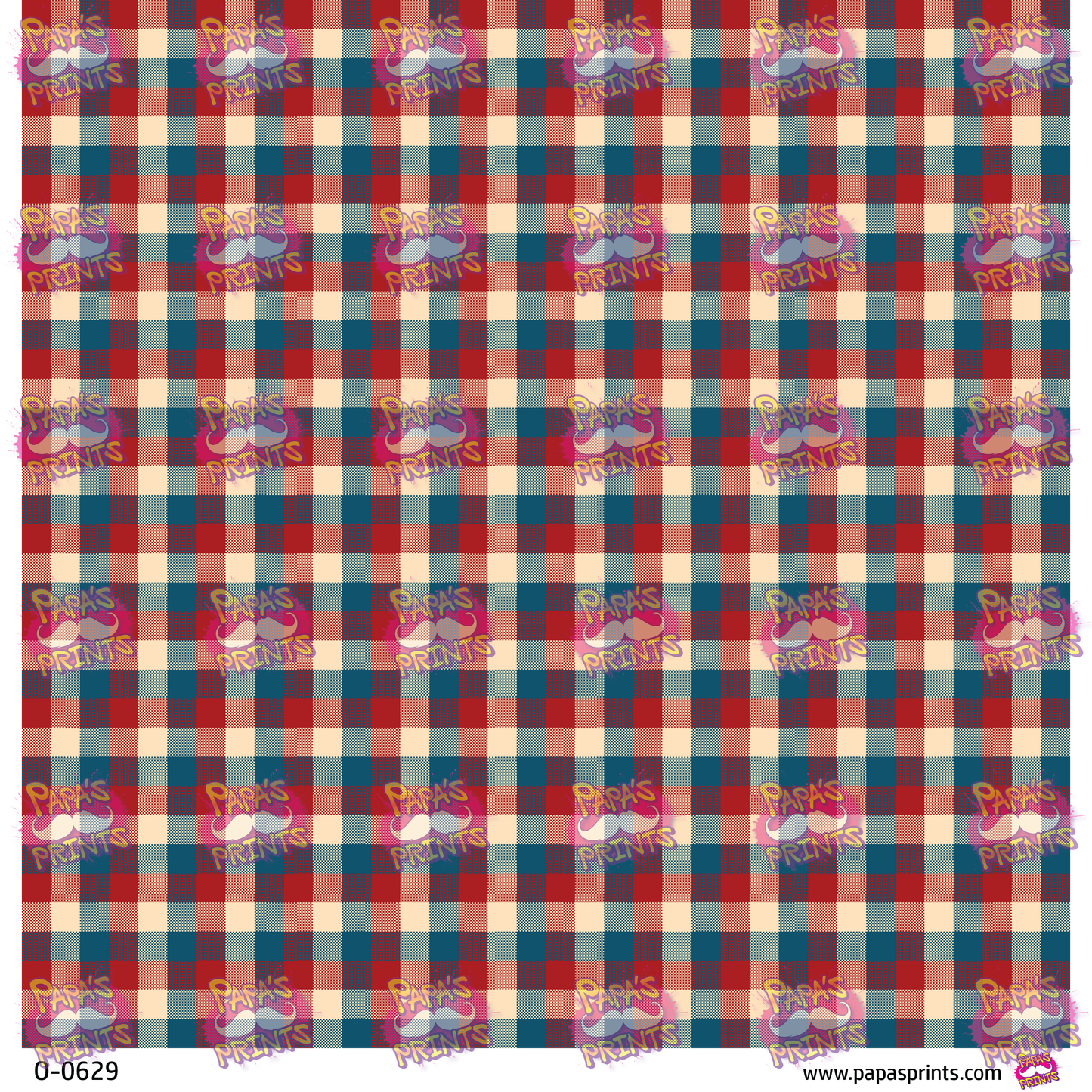Red and Teal Fall Plaid Vinyl