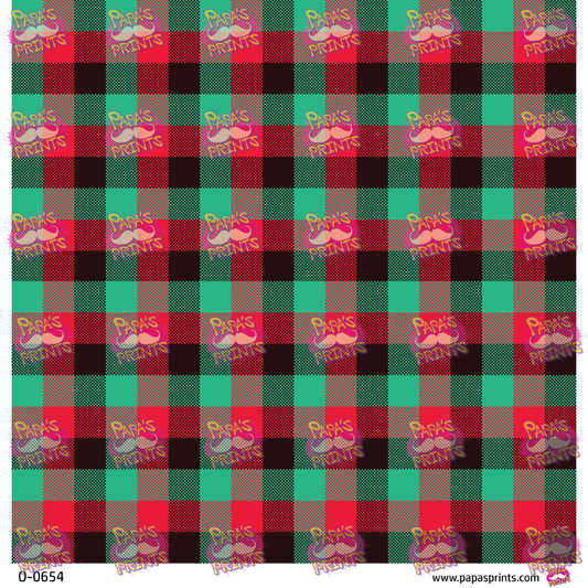 Red and Green Plaid Vinyl