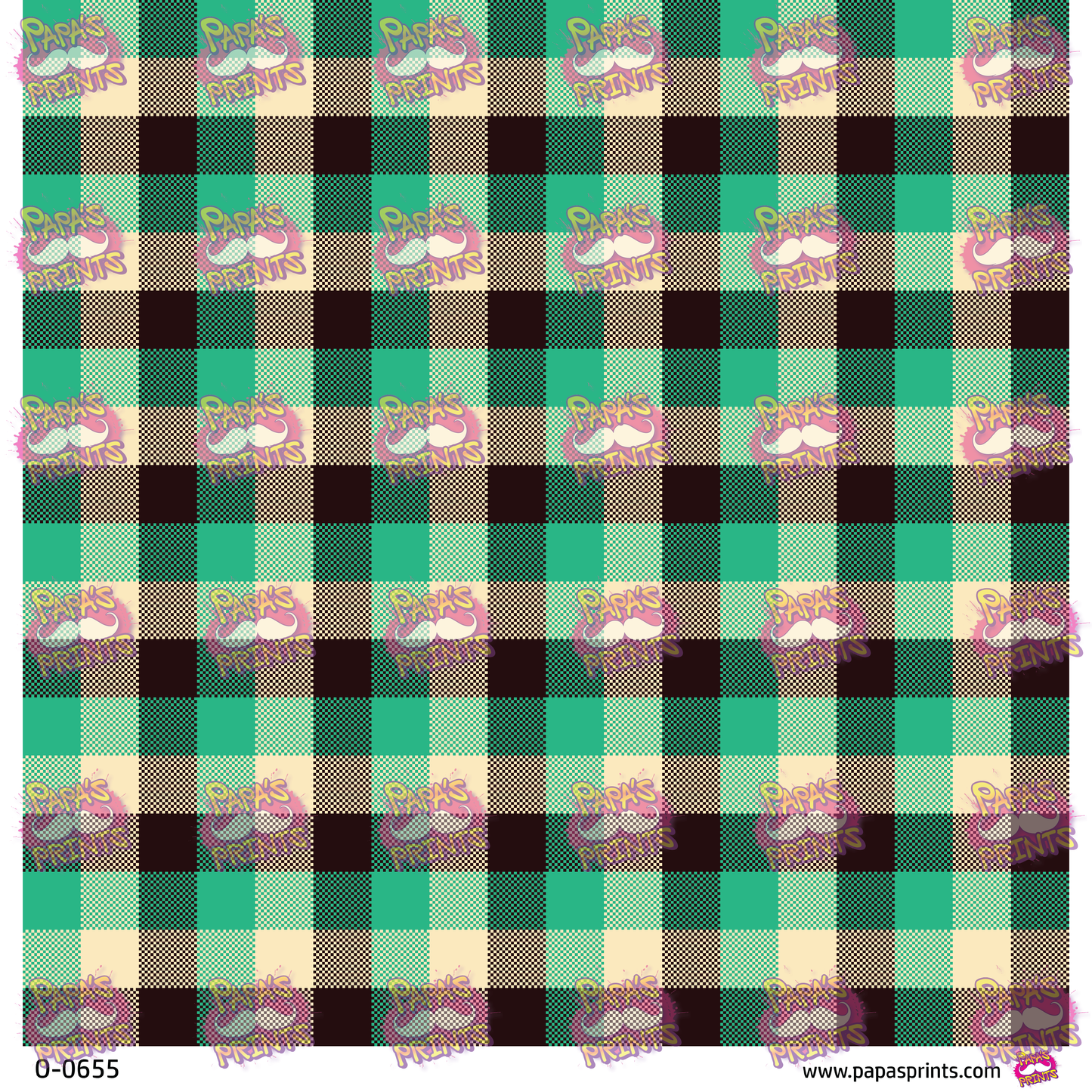 Green and Black Plaid Vinyl