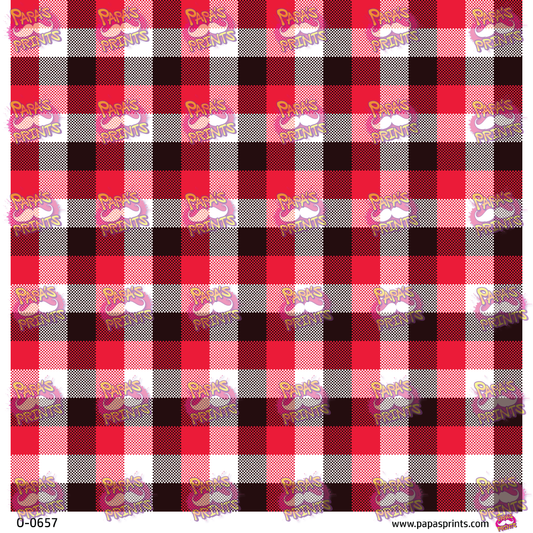 Red and Black Plaid Vinyl