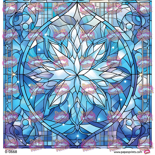 Large Stained Glass Snowflake Vinyl