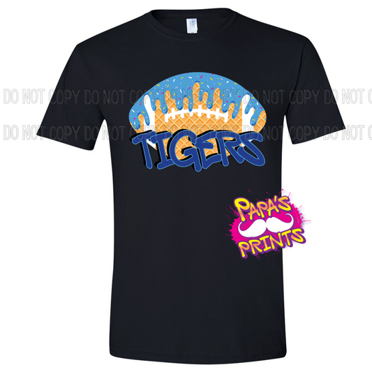 Tigers Football Drip Tee - Black