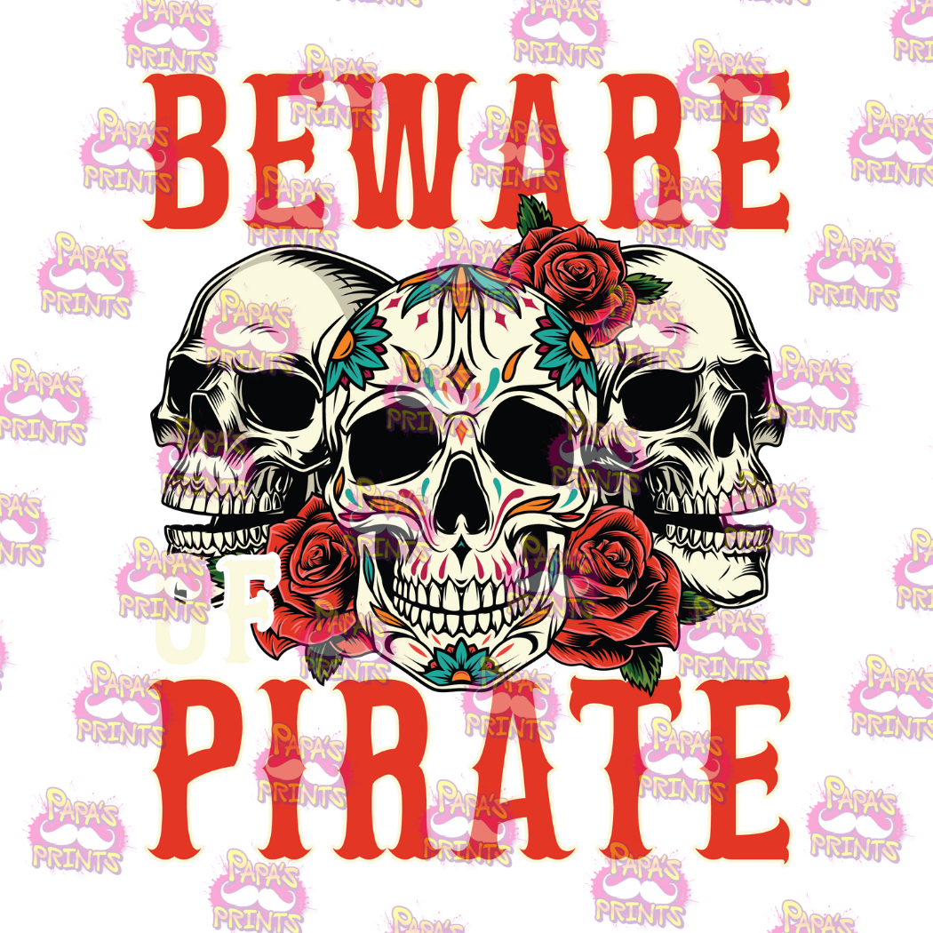 Beware Pirate Decal