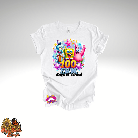 100 FUN Days of School Sponge Bob T-Shirt