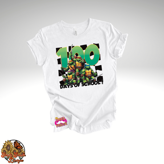 100 Days of School Ninja Turtles T-Shirt