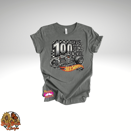 100 Days of School Hot Wheel T-Shirt