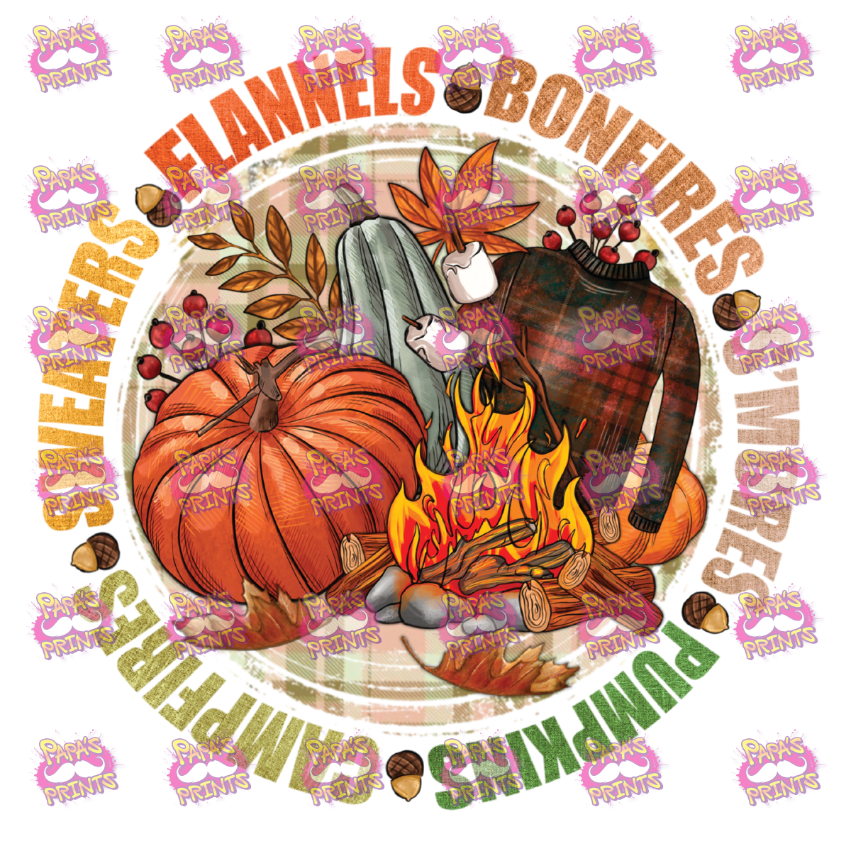 Flannels Bonfires Smores Damn Good Decal