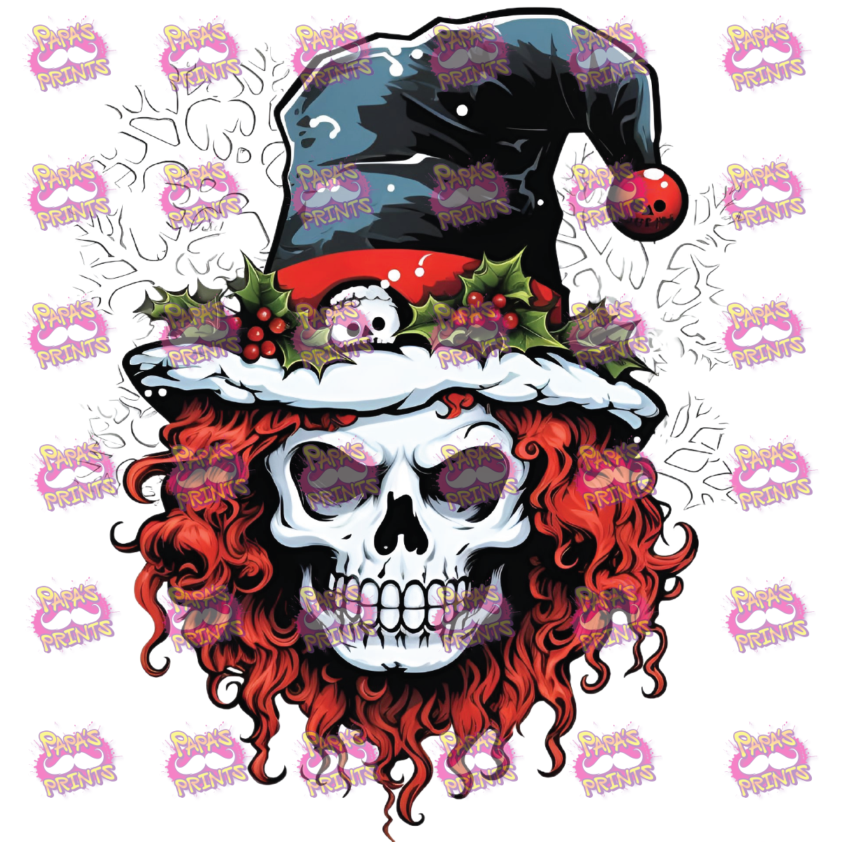 Mad Hatter Christmas Skelly Damn Good Decal