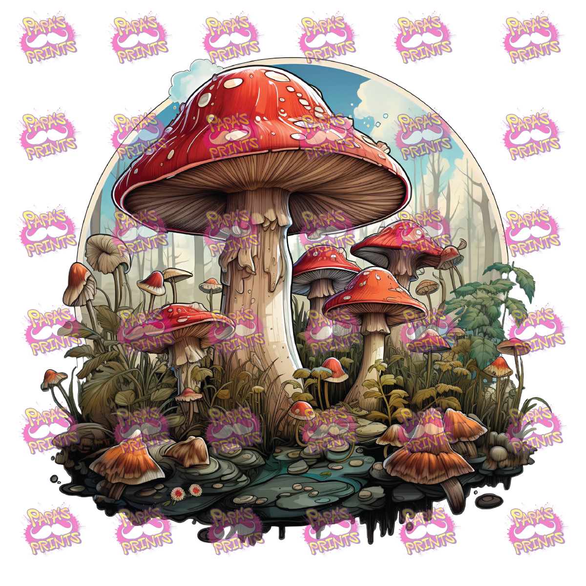 Mushroom Forest Damn Good Decal