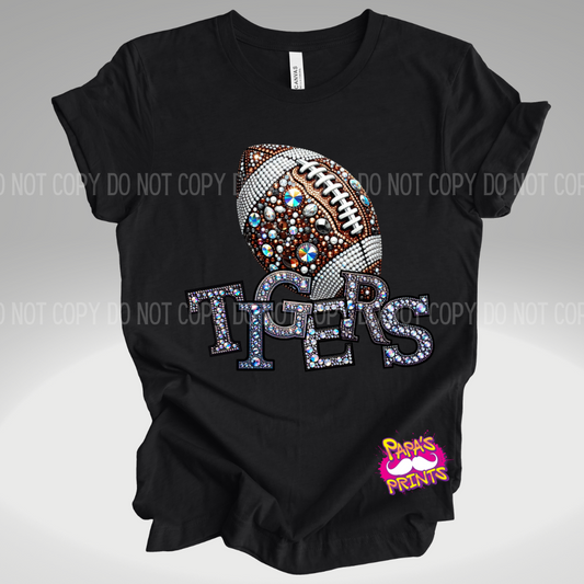 Tigers Football Bling DTF
