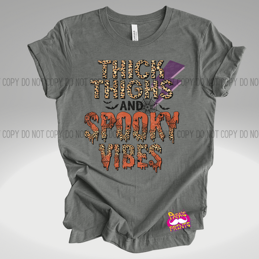 Thick Thighs Spooky Vibes DTF