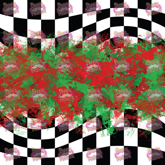 Christmas Checker Splatter Vinyl