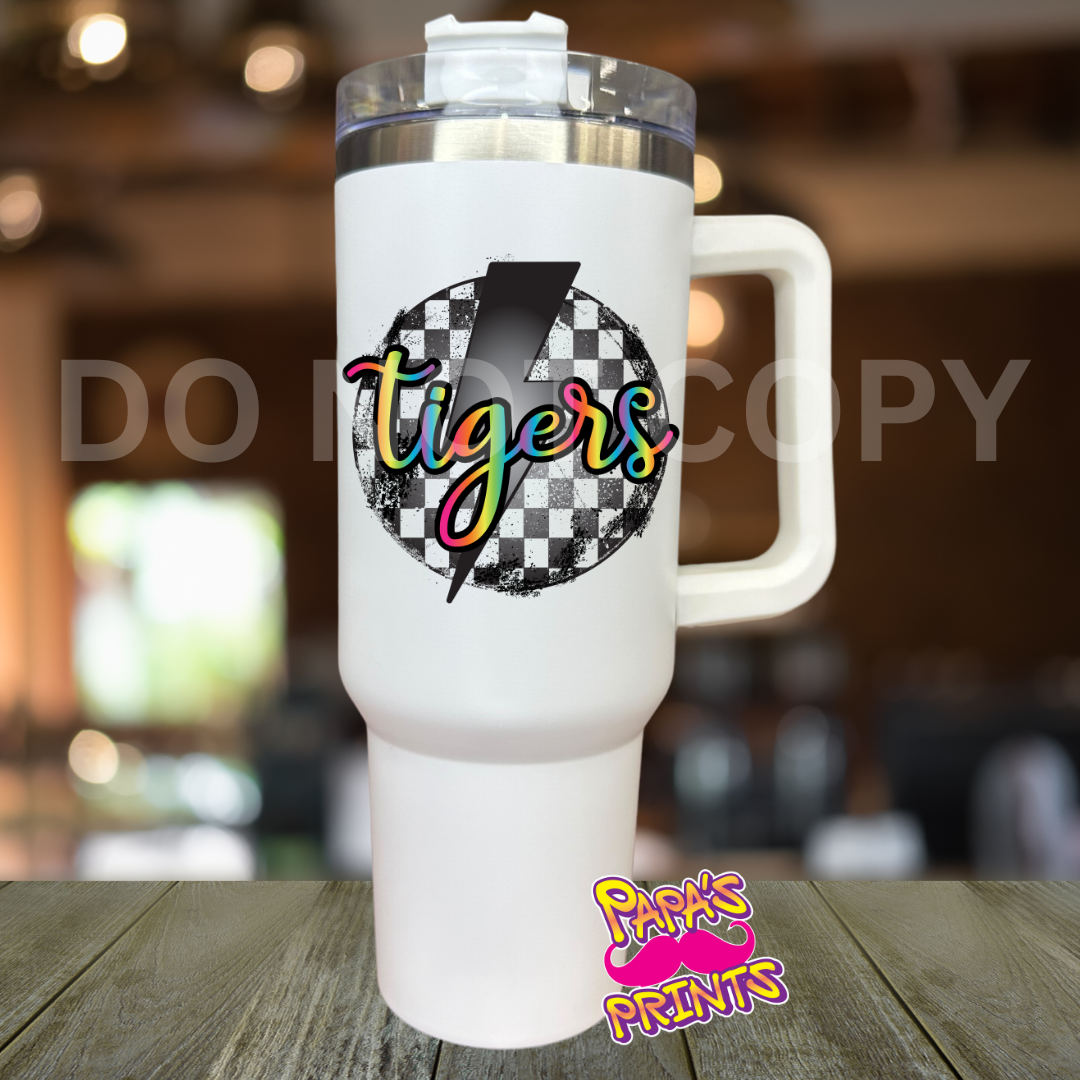 Tiger Rainbow Grunge Tumbler