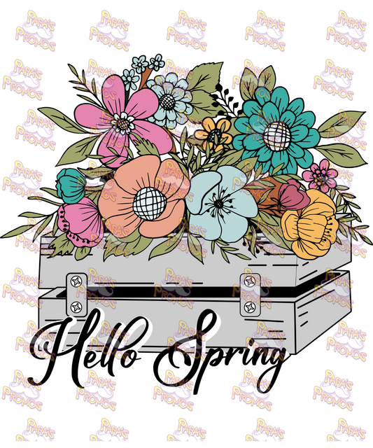 Hello Spring Flower Crate Damn Good Decal