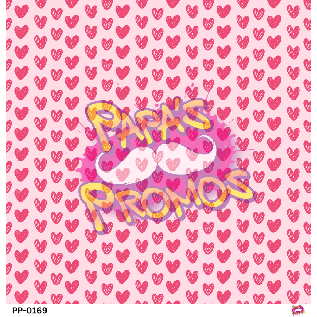 Valentine Pink Hearts Opaque Vinyl