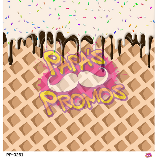 Vanilla with Sprinkles Ice Cream Cone Opaque Vinyl