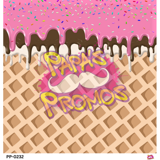 Neopolitan with Sprinkles Ice Cream Cone Vinyl