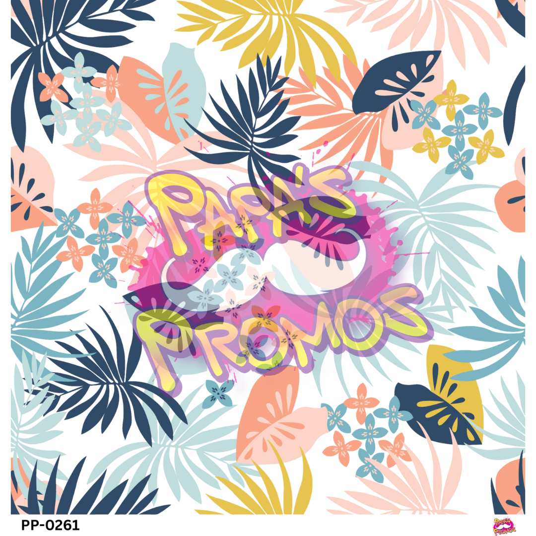 Pastel Palm Leaves Transparent Vinyl