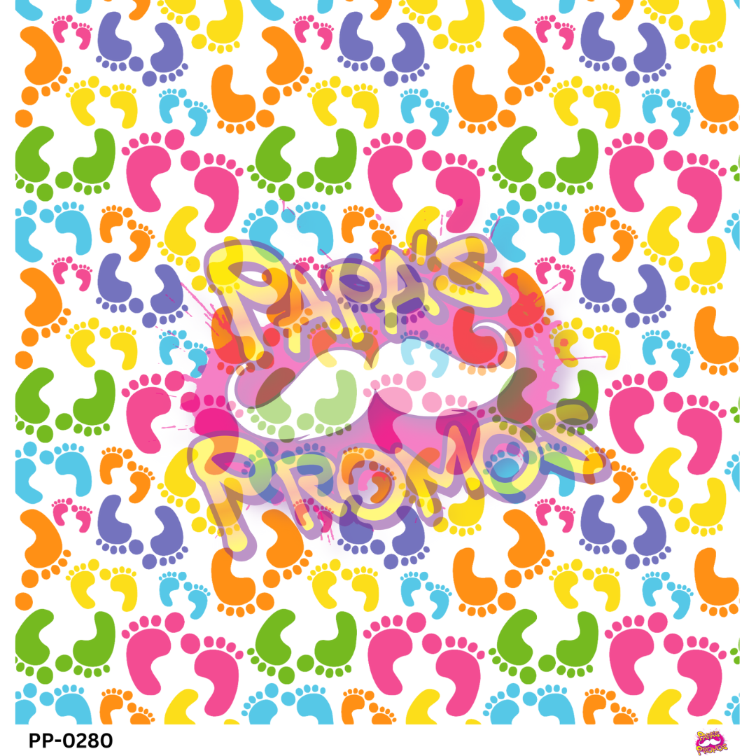 Colorful Baby Feet Transparent Vinyl