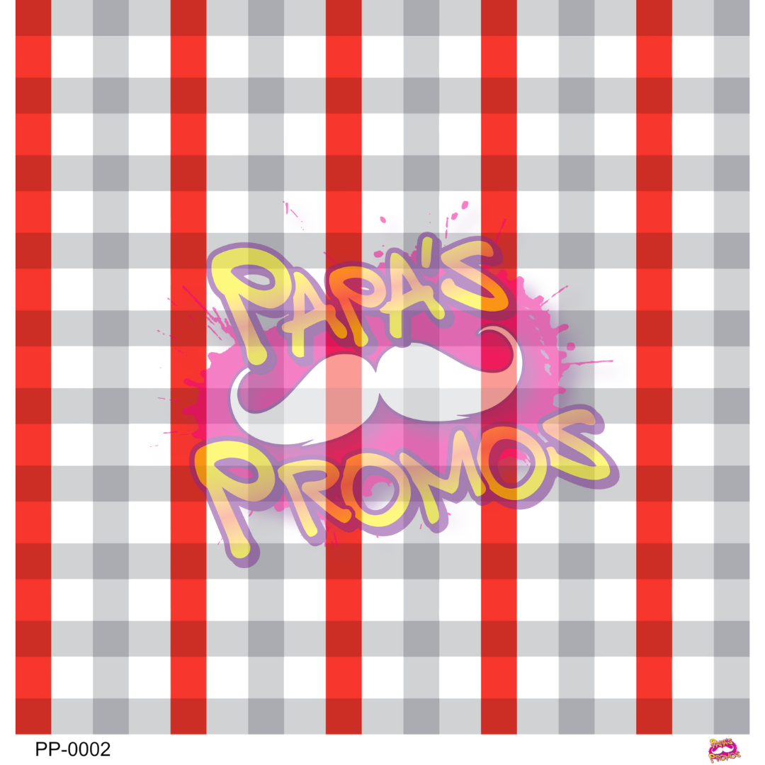 Red and Gray Plaid Opaque Vinyl