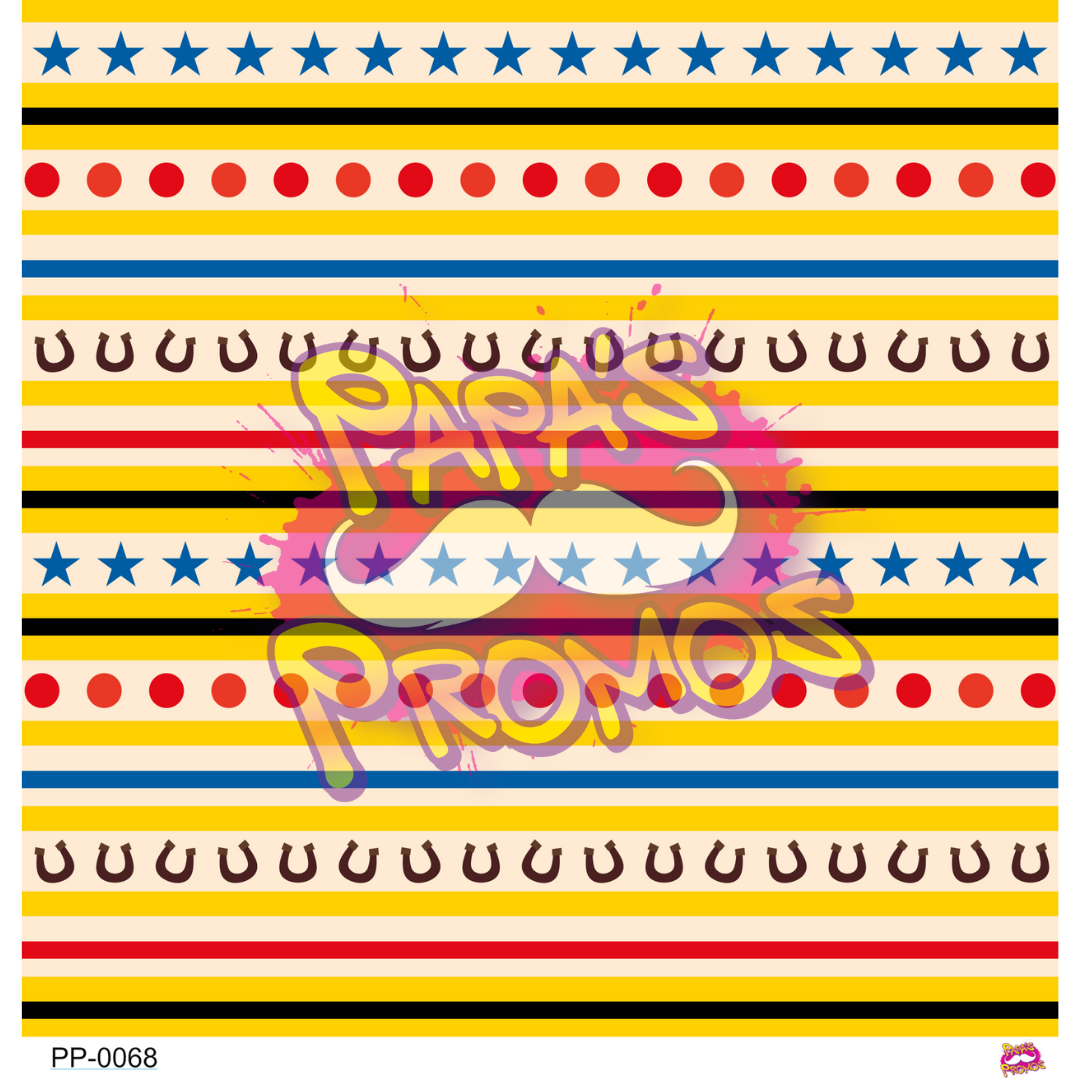 Kids Cowboy Yellow Stripes Opaque Vinyl