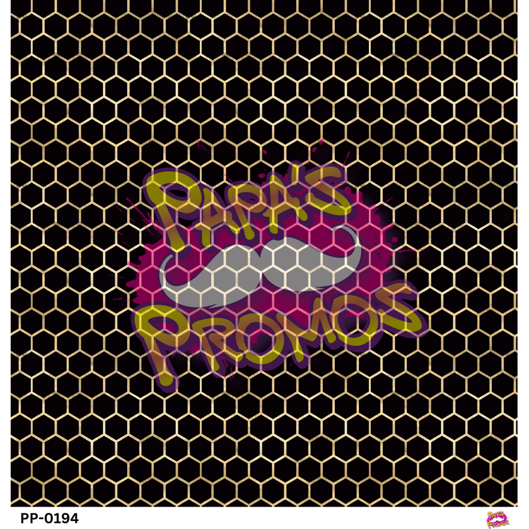 Black and Gold Honeycomb Vinyl