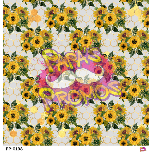 Sunflowers and Honeycomb Opaque Vinyl