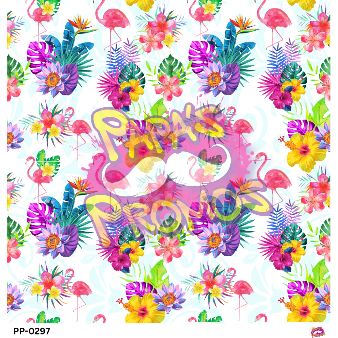 Tropical Flamingos Vinyl