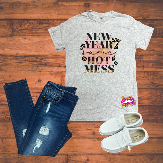 Transfer - New Year, Same Hot Mess - Leopard T-Shirt