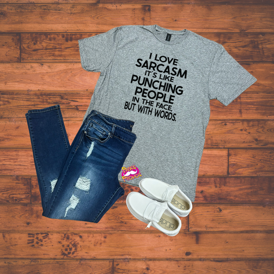 DTF Transfer - I Love Sarcasm - Black