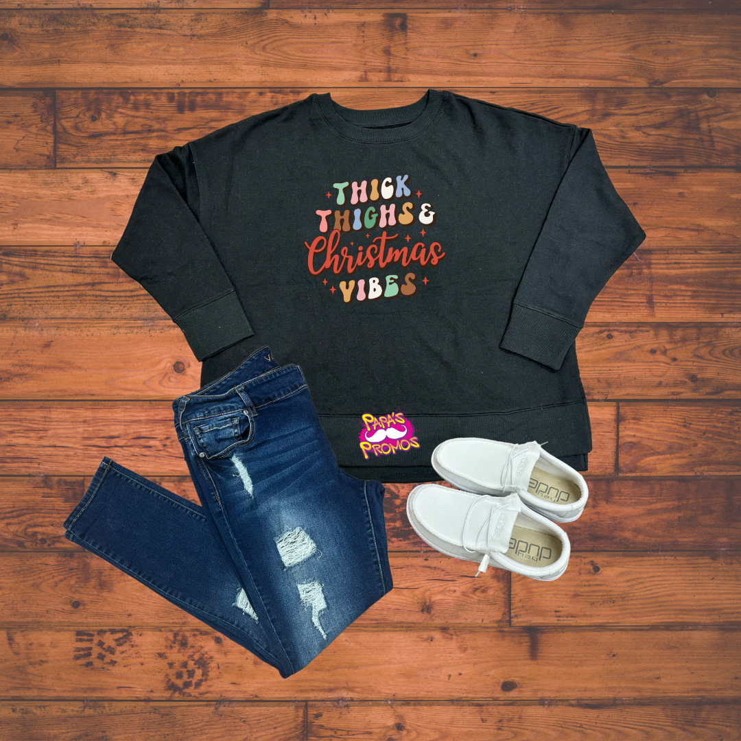 DTF Transfer - Thick Thighs and Christmas Vibes